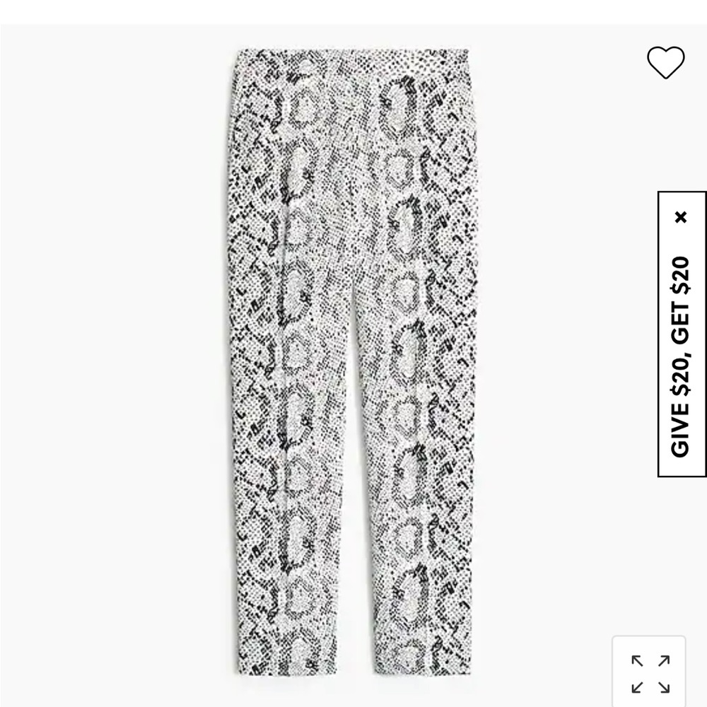 Snakeskin Jamie pant with elastic waist